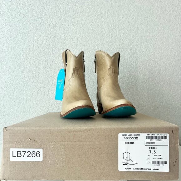 Lane PLAIN JANE Womens Cowboy Bootie 7.5 Butterscotch Western Cowgirl Ankle Boot - Picture 11 of 12
